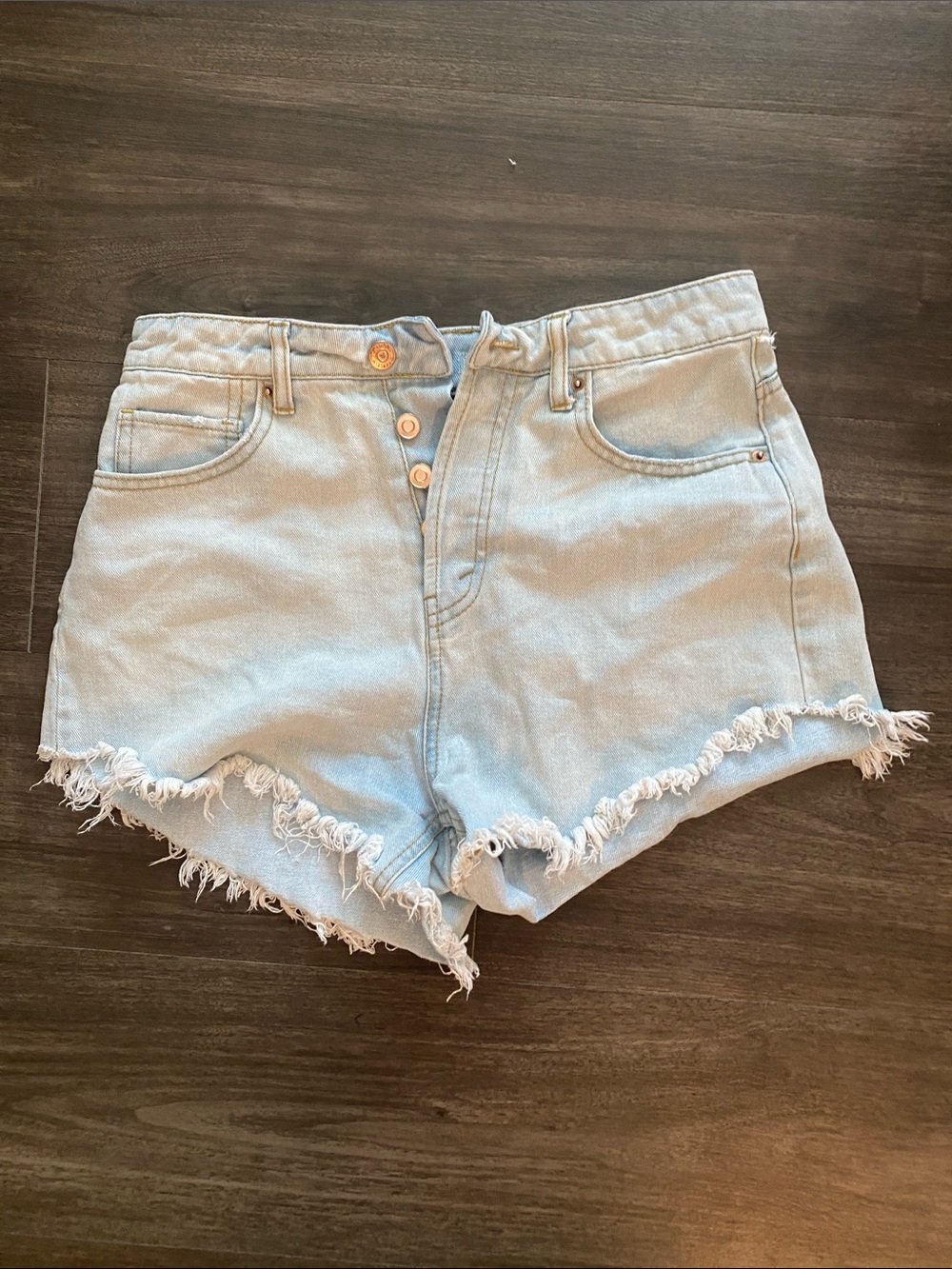wild fable Light Blue Frayed Hem Denim Shorts